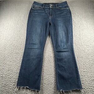 Judy Blue Jeans Womens 15/32 Boot Cut Dark Wash Raw Frayed Hem Distressed